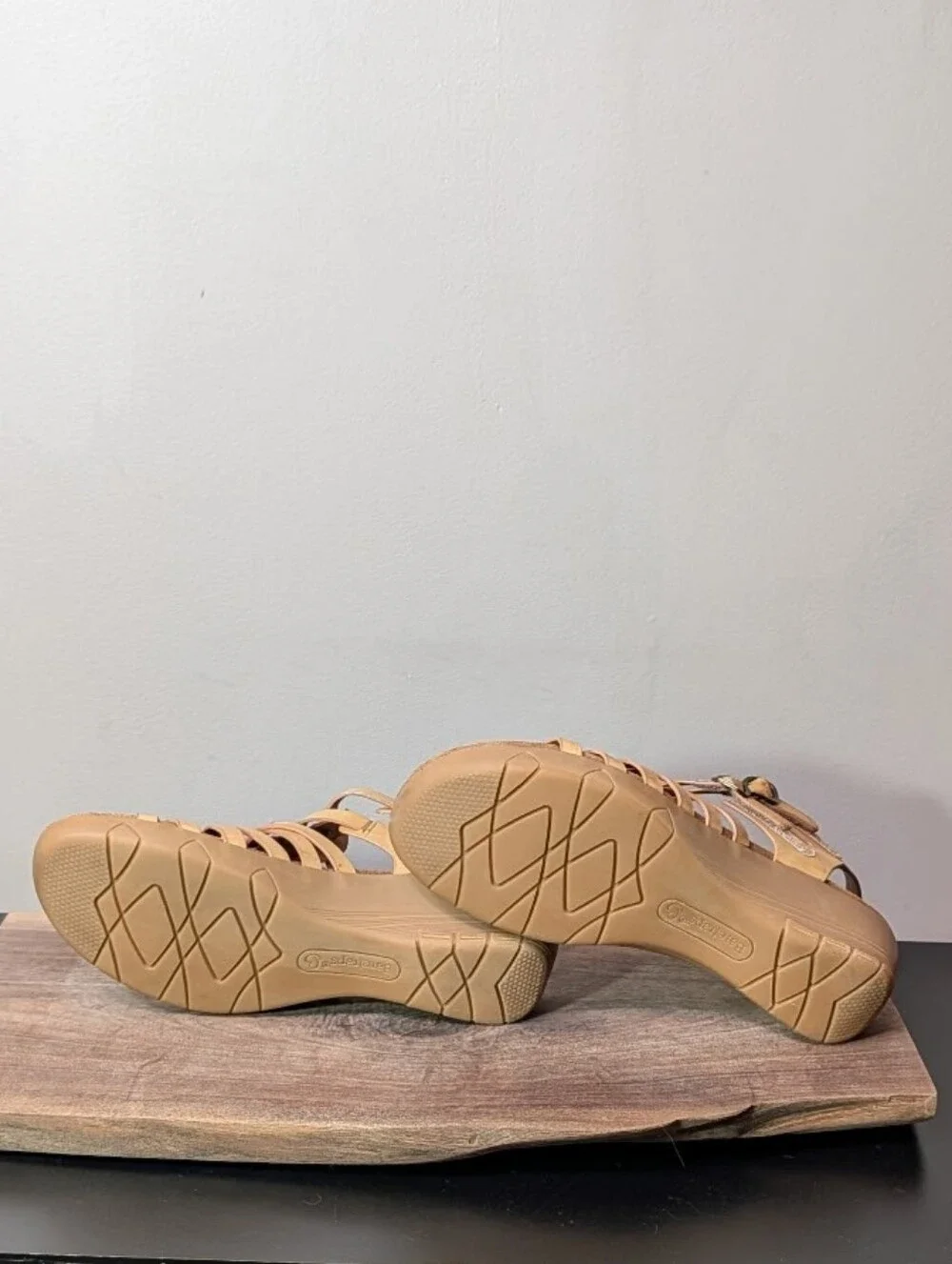BareTraps Tan Multi-Strap Wedge Sandals
